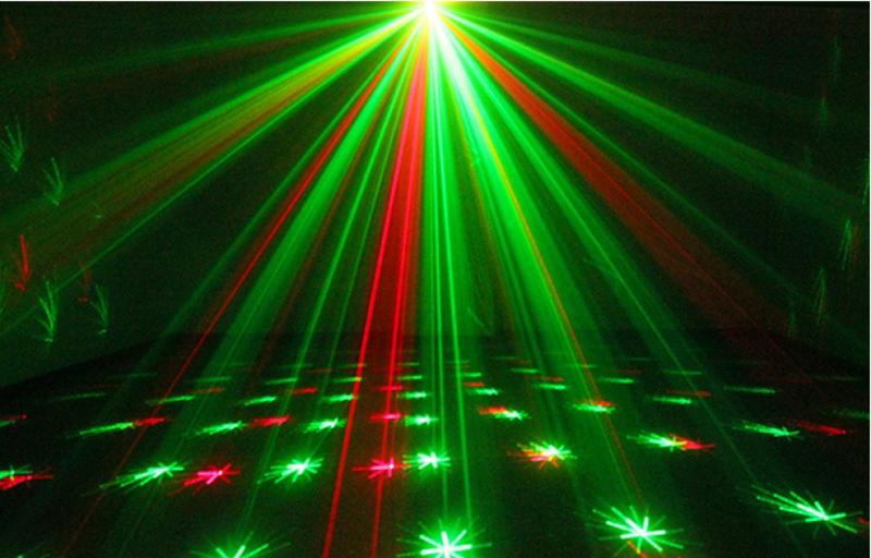 Product Introduction of Lampu Laser Mini, Kawalan Suara, Starry Sky, Lampu Pentas, Berwarna-warni, Lampu Pentas Berputar, Corak, Sesuai untuk Projektor Bar KTV, Lampu Pancaran Laser Metal Boleh Dimalapkan Hijau Lighting 10w  rgb 15