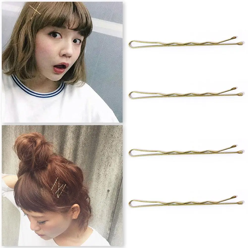 U-Shaped Alloy Hair Clip Wavy Bobby Pins Women Girls Grips Curved Clips Thin Thick Hair Barrette