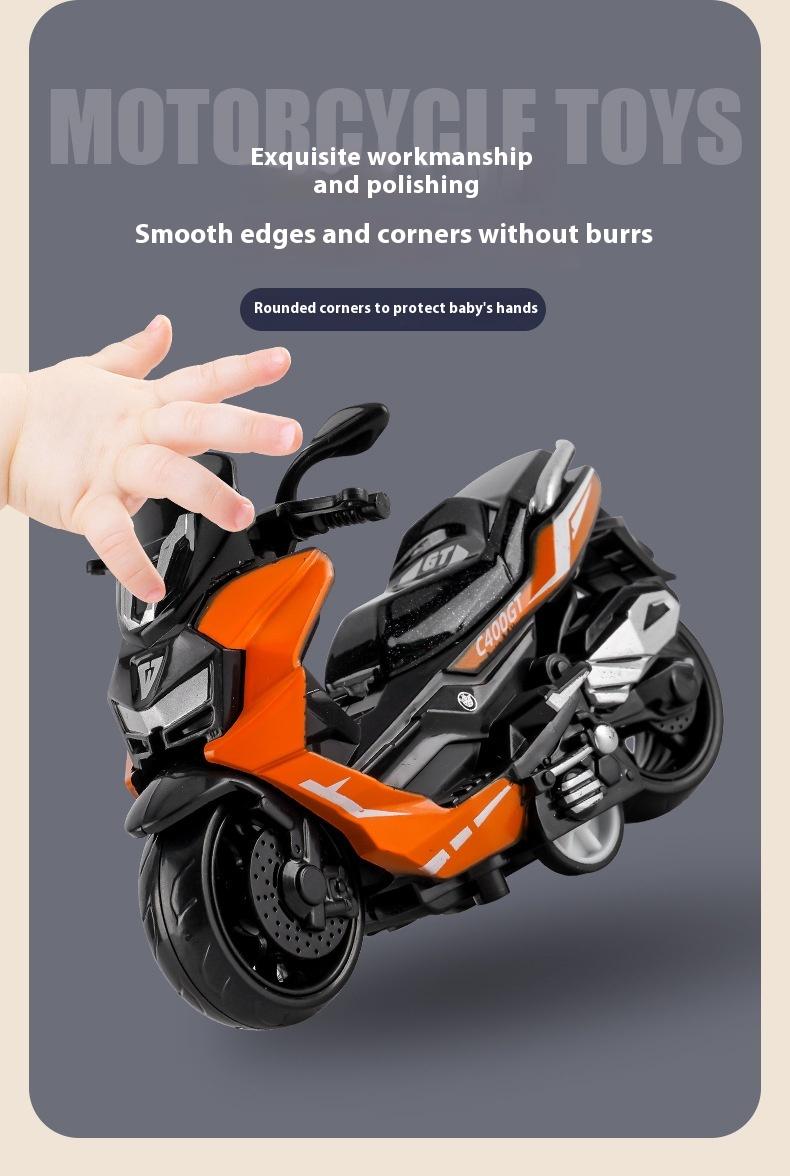 Product Introduction of Alloy Pull Back Motorcycle Simulation Pedal Toy Car Model Keychain Pendant Gift Clip Doll Gift 9