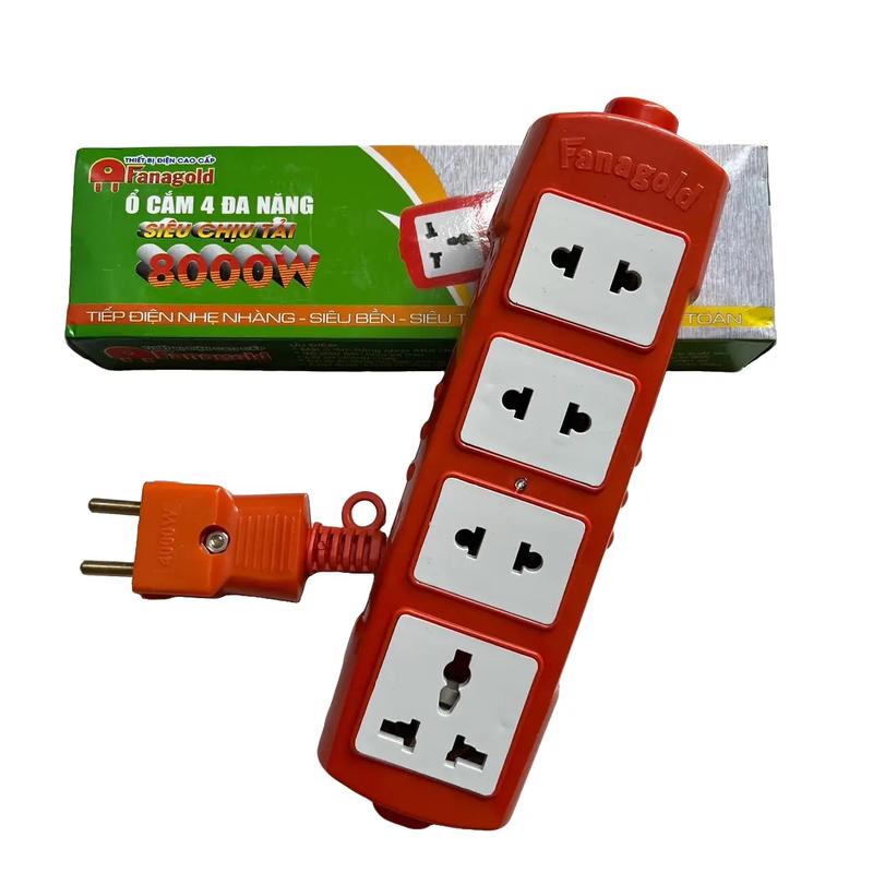 Ổ cắm 4 chịu tải Fanagold 8000w lõi sứ cao cấp chống giật, chống va đập, chống cháy nổ 0