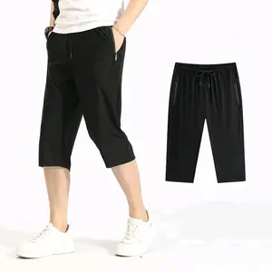 Celana Running Pria Celana 7/8 Bahan Misty tebal elastis Sport