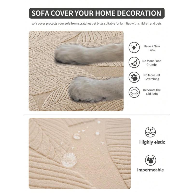 1pc Stretchable Sofa Cover, Anti-Slip & Waterproof, Thickened All Season Sofa Seat Cushion Cover, Machine Washable, Pet-Friendly, Suitable For Bedroom, Office, Living Room, L-Shape Sofa & 1/2/3/4 Seats 7