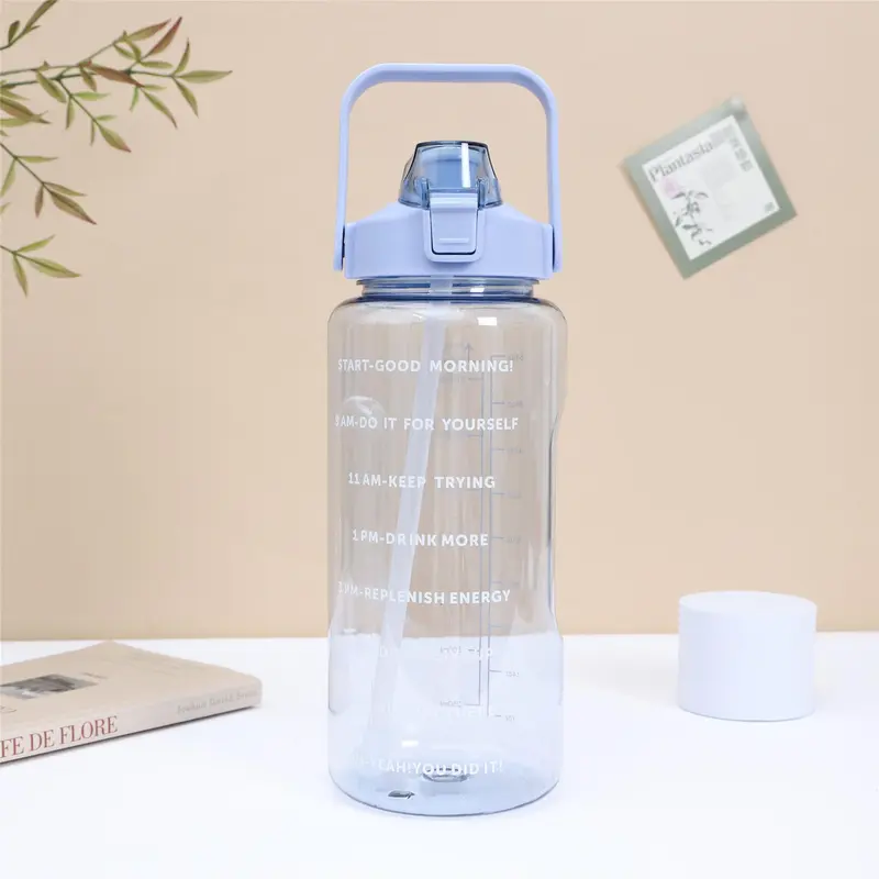 Drinking Water Bottle with Lid, 1 Count Sporty Design Hydration Sports Outdoor Camping Travel, Tumbler Cup, Water Bottles 6