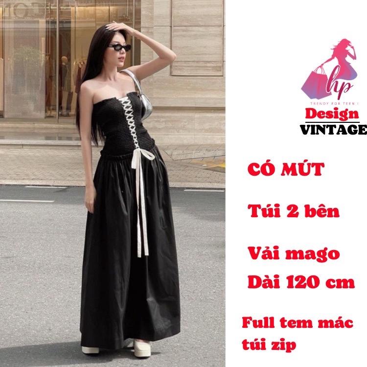  Váy maxi dáng dài đầm ống cúp ngực có mút đan dây tôn dáng dự tiệc G406 Nữ Women Dress Ong Voi Voan 
