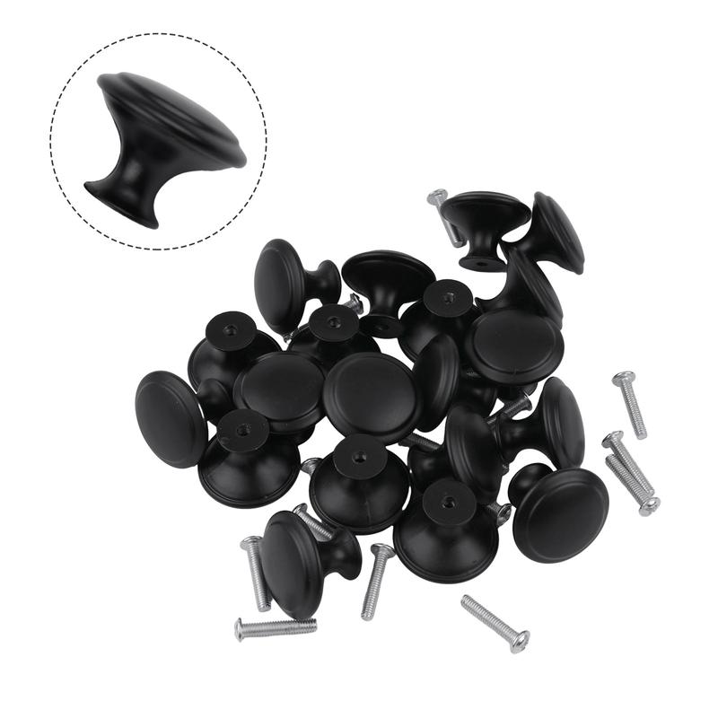 HOMEDIY 20Pcs Door Knobs Cabinet Handles Cupboard Drawer Kitchenathroom Metal black 6