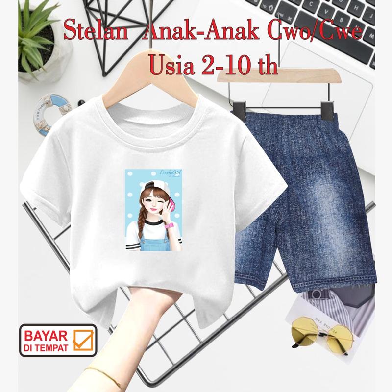 STELAN ANAK PEREMPUAN DIGITAL SABLON CEWEK TOPI 7