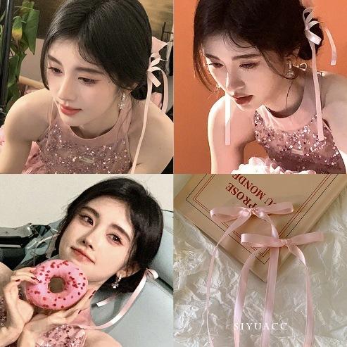 Kẹp Tóc Nơ Ruy Băng, Phong Cách Phụ Nữ Ngọt Ngào Kẹp Tóc Ruy Băng Dài, Kẹp Bên, Dây Buộc Tóc Ruy Băng Kiểu Pháp, Thích Hợp Cho Tóc Đuôi Ngựa Đôi, Phụ Kiện Tóc Nữ áo sơ mi áo sơ mi kẹp  tóc  cờ  việt  nam 1
