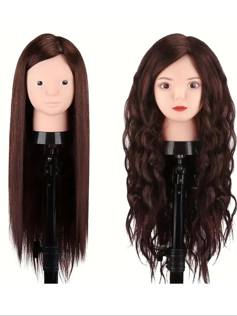 Product Introduction of 23 Inch Long Hair Mannequin Head with 70% Real Hair, Training Head Hairdresser Practice Styling Manikin Head, Cosmetology Doll Head Choice To Practice Hair Braiding 3