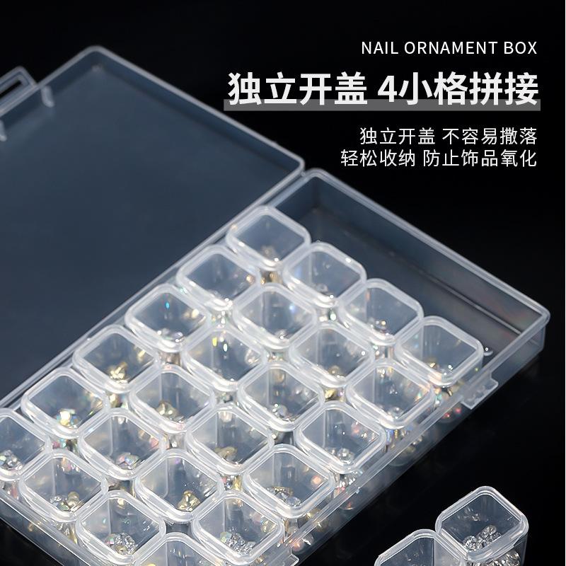 Nail jewelry storage box Large capacity drill box Detachable transparent jewelry box Nail drill tool nail plate box 1