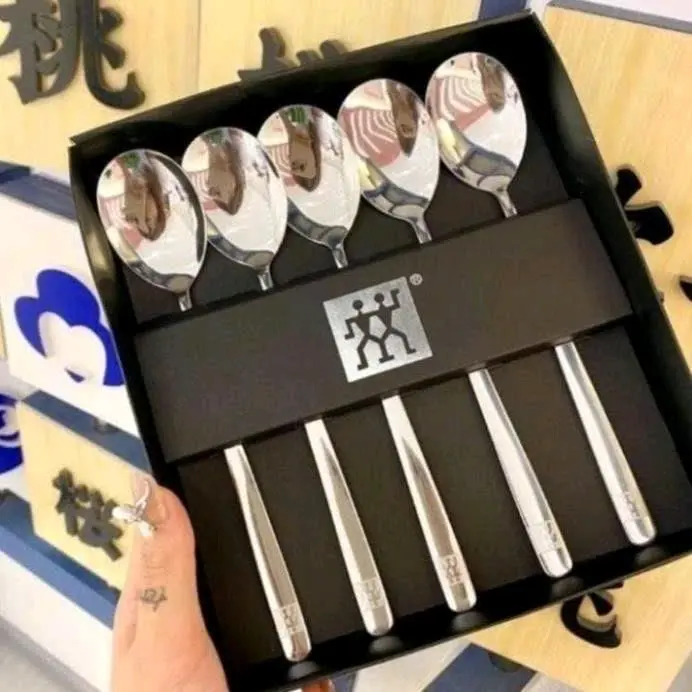 Bộ 5 thìa inox 304 Đức cao cấp kèm hộp sang trọng, Set 5 thìa Zwilling cứng cáp và tiện dụng