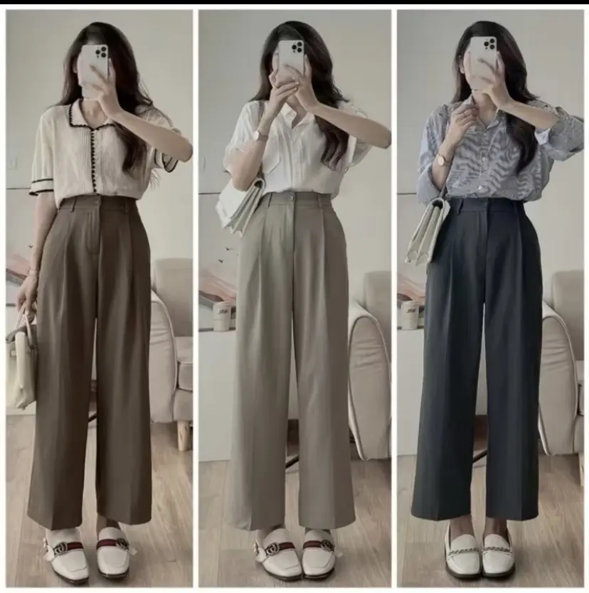 [ Deal Mở Bán] -Mã 03-Quần Suông Nấm 90-93cm (Dáng Ngắn),Cạp 1 Cúc Chất Liệu Vải Gold Nhật,Mềm Mịn,Quần Suông Lịch sự Dễ Mặc Phù Hợp Với Các Nàng Có Chiều Cao Khiêm Tốn,<1m55