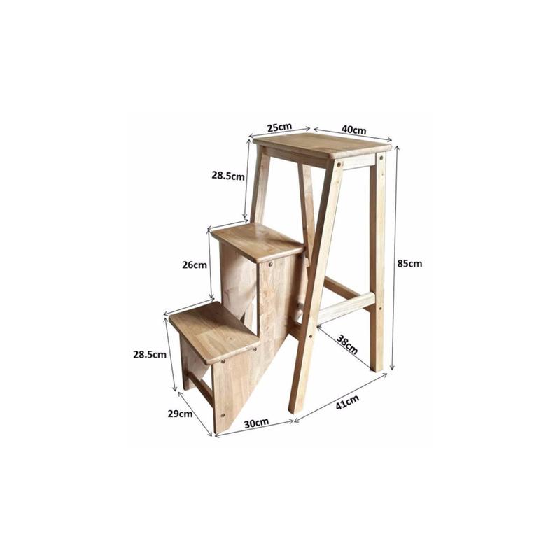 Ghế Thắp Hương - Ghế Thắp Nhang -  Ghế Thang -  Ghế Có Bậc Có Thể Gấp Gọn - Ghế Gỗ Cao Su Thông Minh