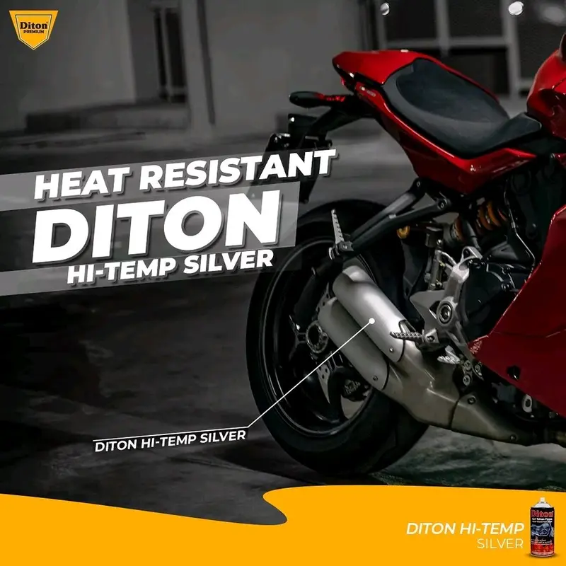 Cat Pilok Pilox Diton Hi Temp Silver Perak 150 CC Murah ekonomis Kecil Untuk Mesin Knalpot Kompor dll Cat Semprot Tahan Panas 150 cc Car Paint spraypaint chrome 2
