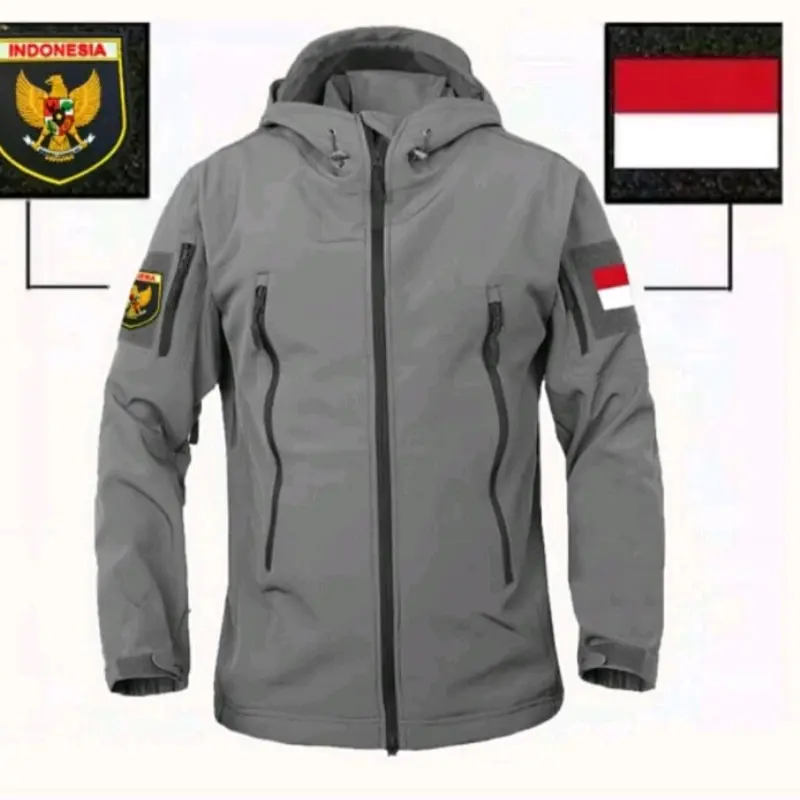 Jaket TAD Taktikal Army Tactical Military Jacket Patch Bendera Merah Putih Emblem Garuda Indonesia Dewasa Pria Navy Black Green Brown Size M L XL XXL COD Coklat Gunung Hijau Hitam Waterproof Windbreaker Outdoor Cowok Parka 8
