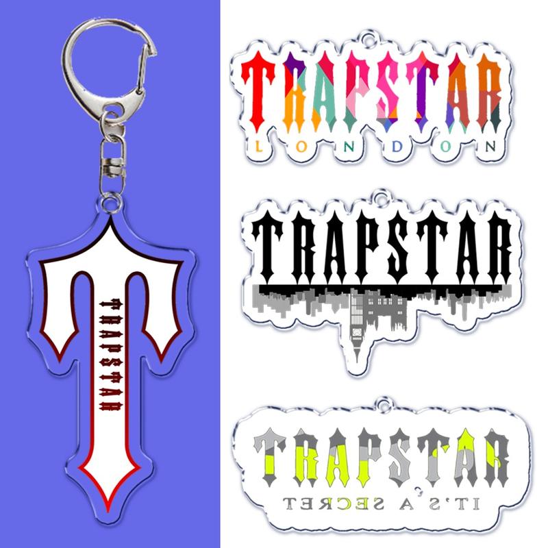 Móc khóa Fashion Trapstar Acrylic Keychain Letter Phụ kiện Nam Nữ Dễ thương Tráng trí Mặt Dây Chuyền Chìa Khóa Trang Sức