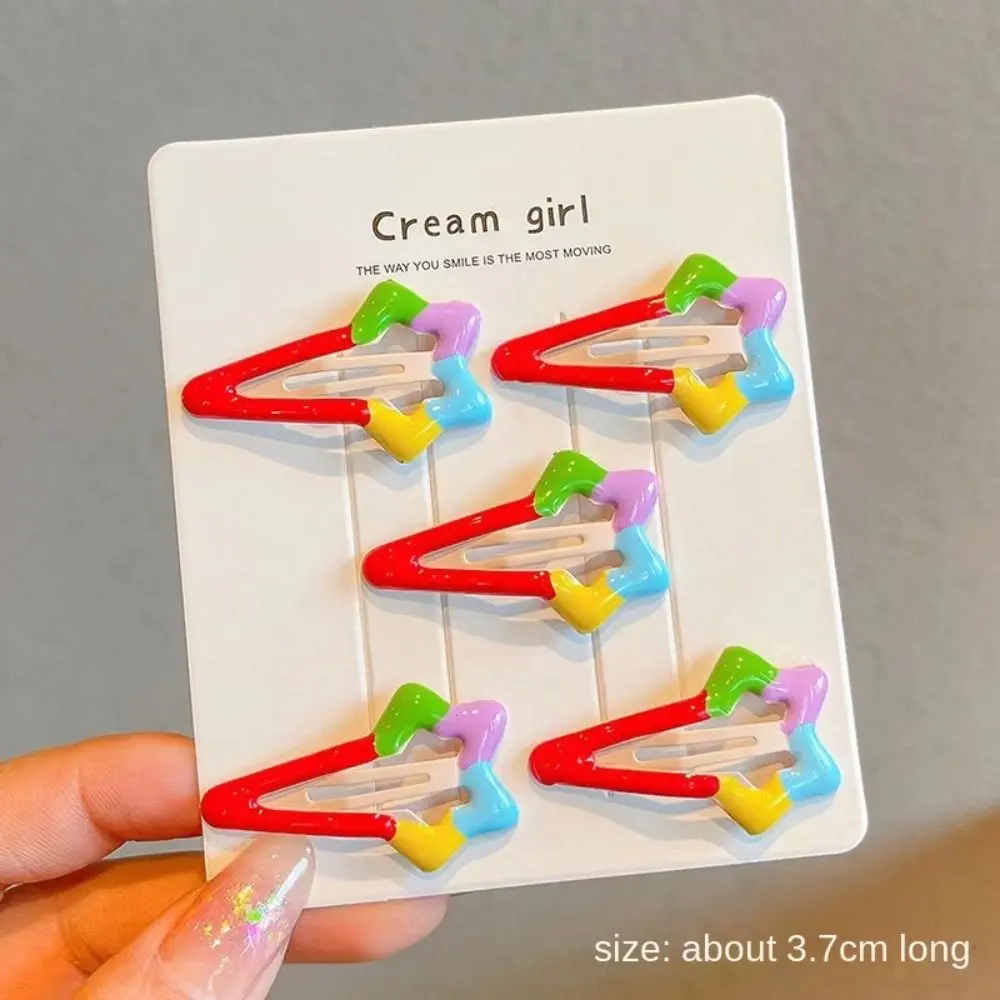 Fashion Cute BB Hair Clip Colorful Rainbow Duck Billed Hair Clip Gift Star Hair Accessories Girls