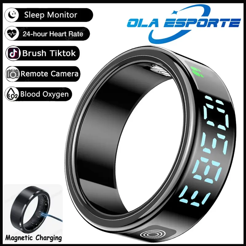 New Display Screen Smart Ring For Ring Gesture Swipe Video/Brush Health Monitor 5ATM Waterproof Smartring 6