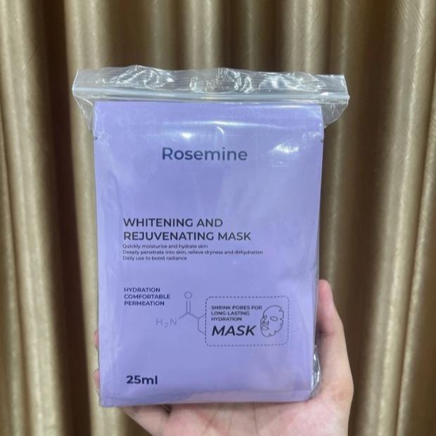 Mặt nạ dưỡng trắng da Rosemine Whitening And Rejuvenating Mask 25ml_Combo 10 miếng