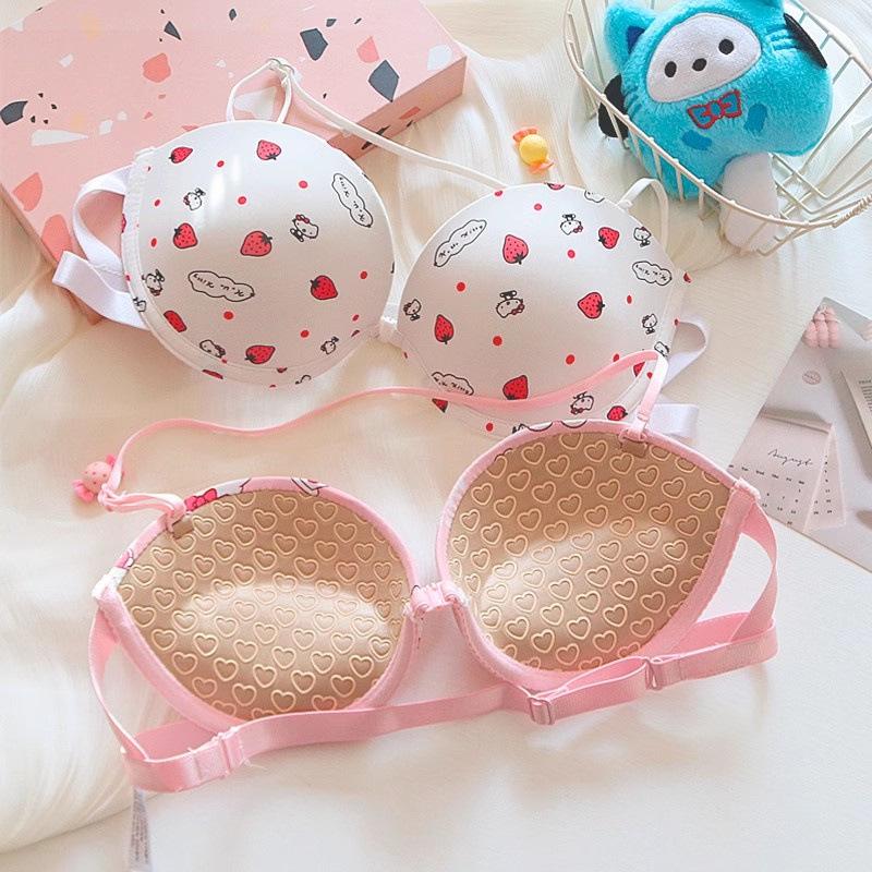 Áo Ngực Không Dây Cho Bé Gái Nhật Bản, Không Trượt, Ngực Nhỏ, Đẩy Lên, Dễ Thương, Ngọt Ngào, Có Vòng Thép, Bộ Đồ Lót Thoải Mái Women Bra