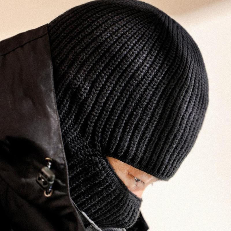 Product Introduction of Winter Men 2 In 1 Balaclava Hat Mask Beanie Knitted Bonnet Hat Neck Warm Fashion Accessories 29