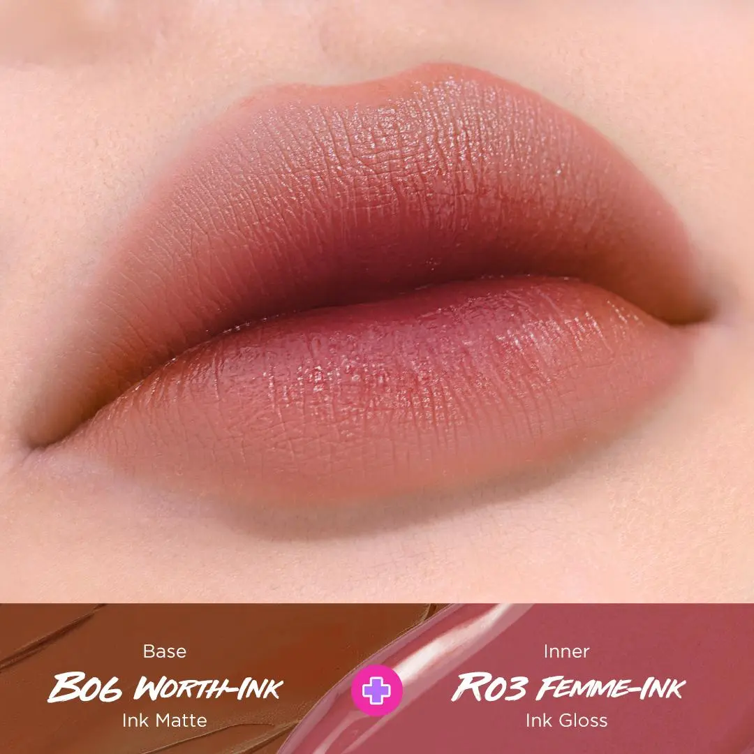 OMBRE [Matte] 06 Worth Ink + [Gloss] Femme ink
