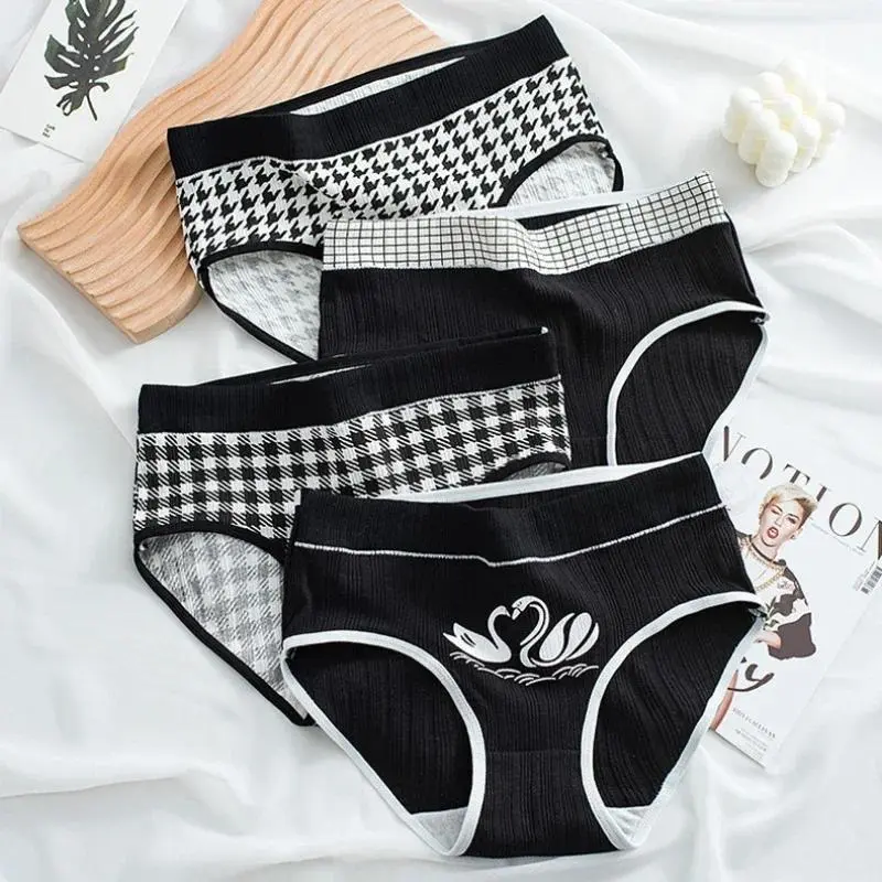 Quần Lót Nữ Cotton Đùi Thoáng Khí, Mặc Hàng Ngày, Cạp Vừa, 1 Chiếc.