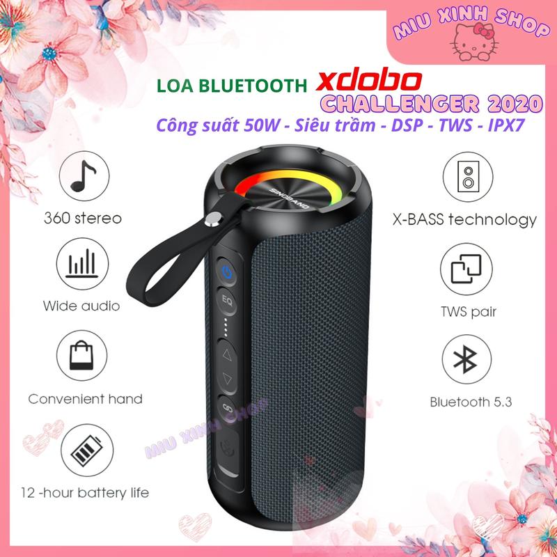 Loa Bluetooth Chính hãng Xdobo Challenger 2020 Công suất 50W Siêu Trầm hay hơn Tronsmart T7 Lite T6 Plus - IPX7 - Led RGB 