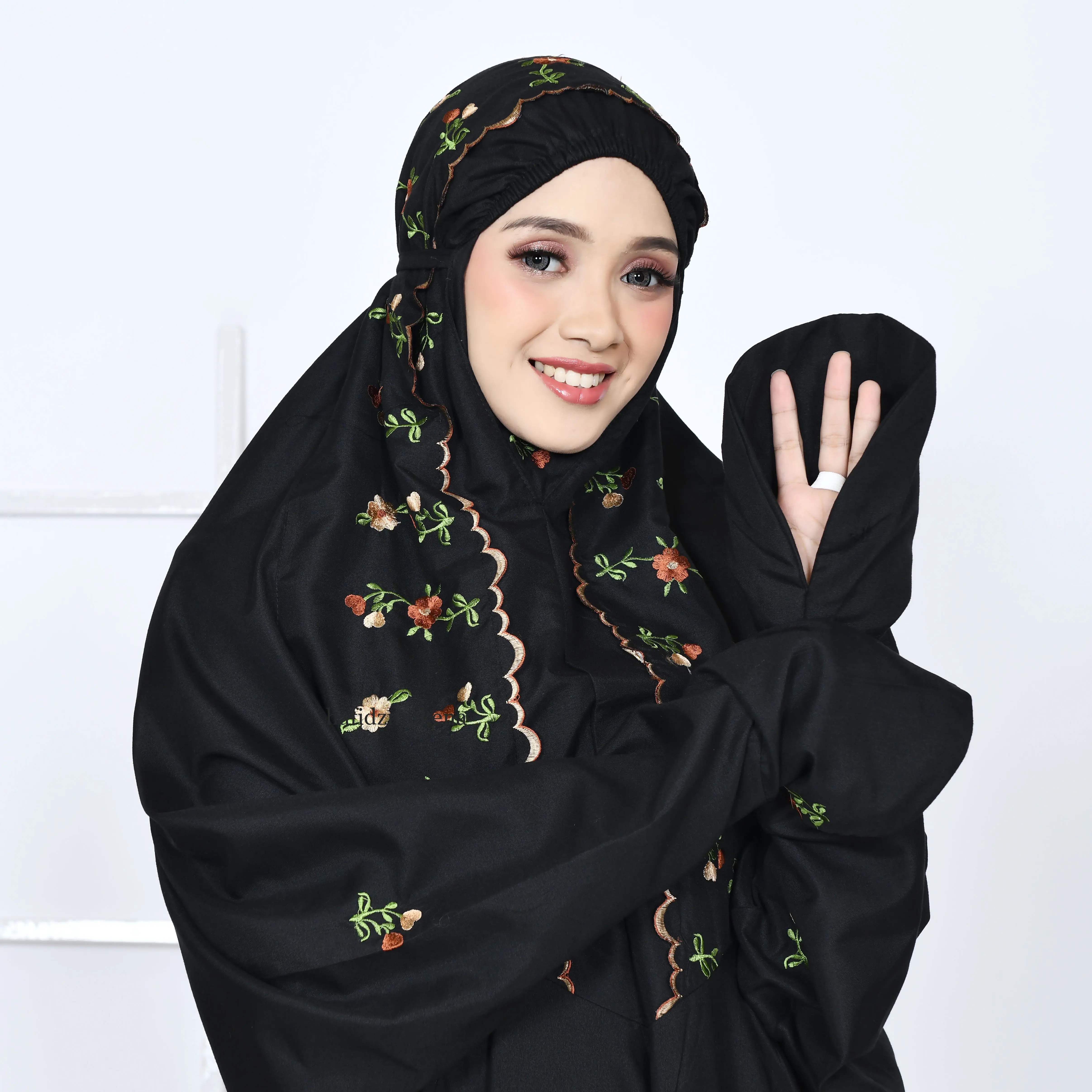 Mukena Dewasa Terusan Bunga Aina Renda Bordir KD Cantik Eleghan Katun Premium Lembut Panjang Mukenah Muslim Wanita Mewah Kasual Winter Traveling