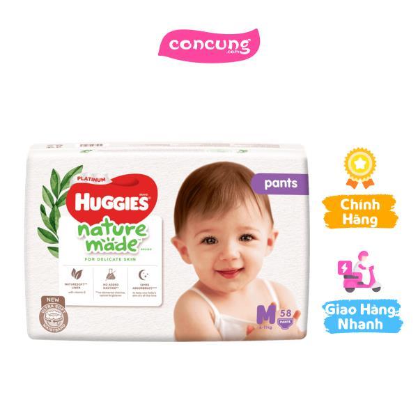  Tã quần siêu cao cấp Huggies Platinum Nature Made M 58 miếng 