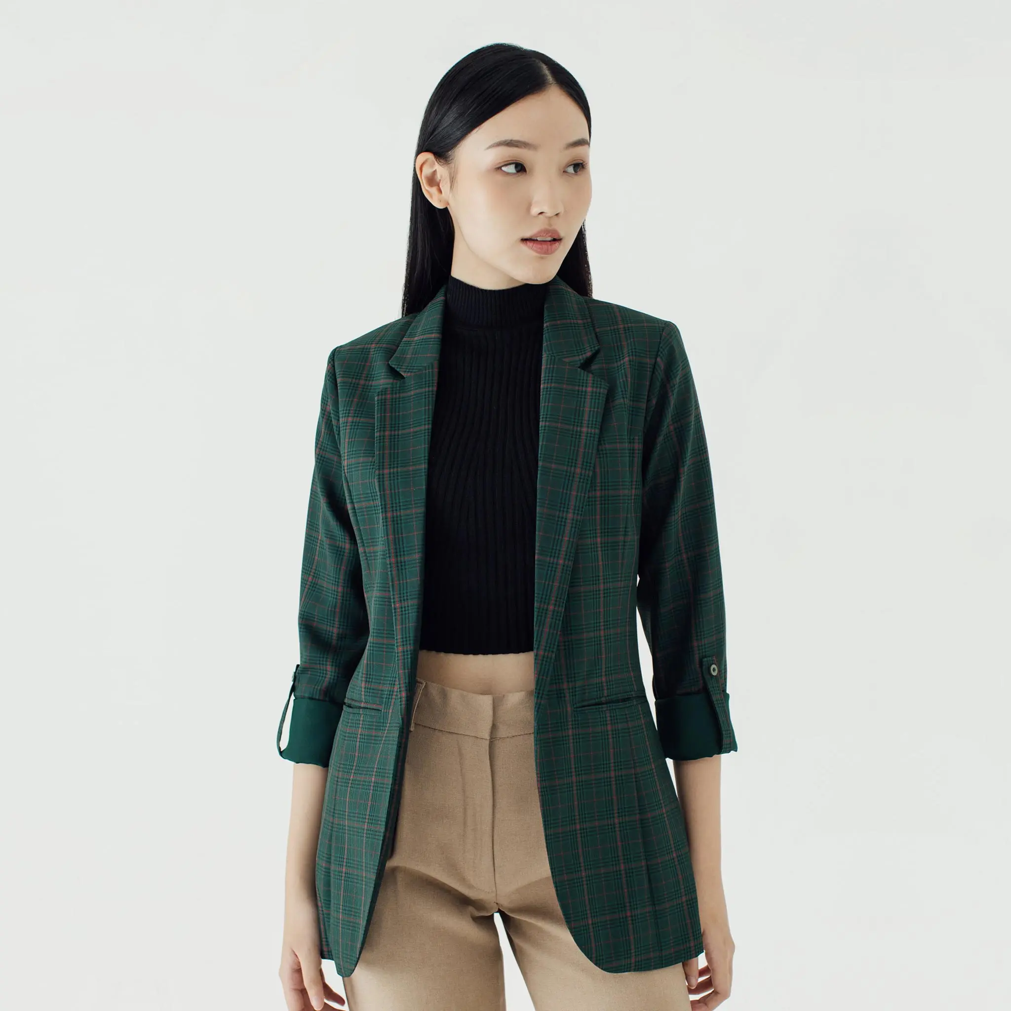 BLZR.ID BLAZER WANITA KHLOE FOREST GRID
