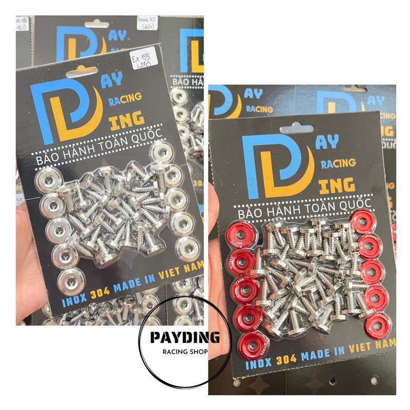  Combo ốc dàn áo inox304 kèm 10m lông đền PAYDING cho các dòng xe  Wave Dream Fu Si...  xemay inox 