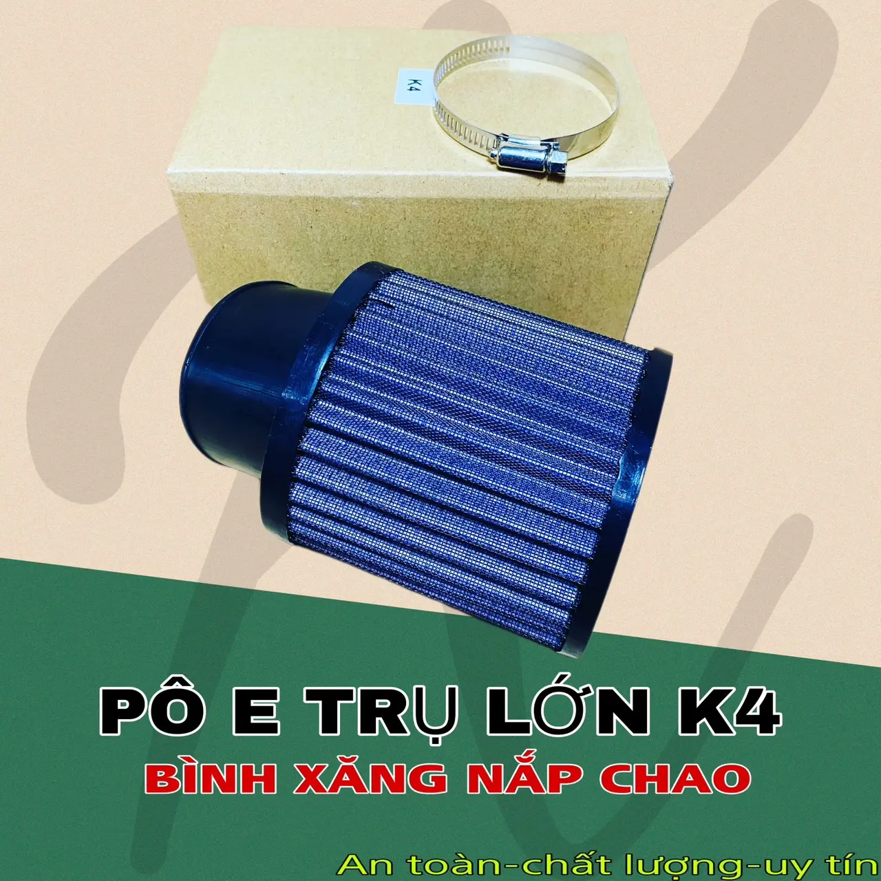Phụ kiện pô e trụ lớn K4 gắn bình xăng nắp chao