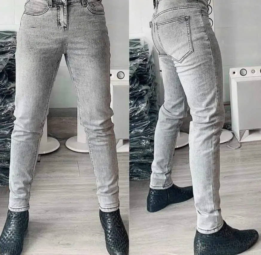 Quần jean nam màu xam trơn không rách quần bò co giãn from chuẩn ts