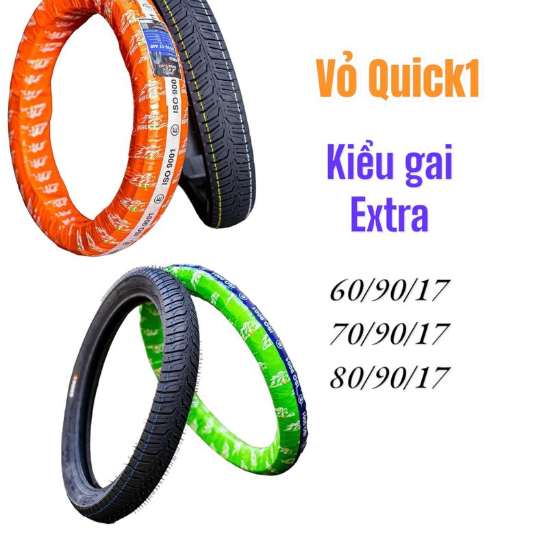Quick1 Vỏ Lốp Xe Quick1 Kiểu Gai Extra 60 90 17 70 90 17 80 90 17 Cho Dream Wave Sirius Future Ex Nhỏ Mâm 17 Inch Bền Đẹp An Toàn