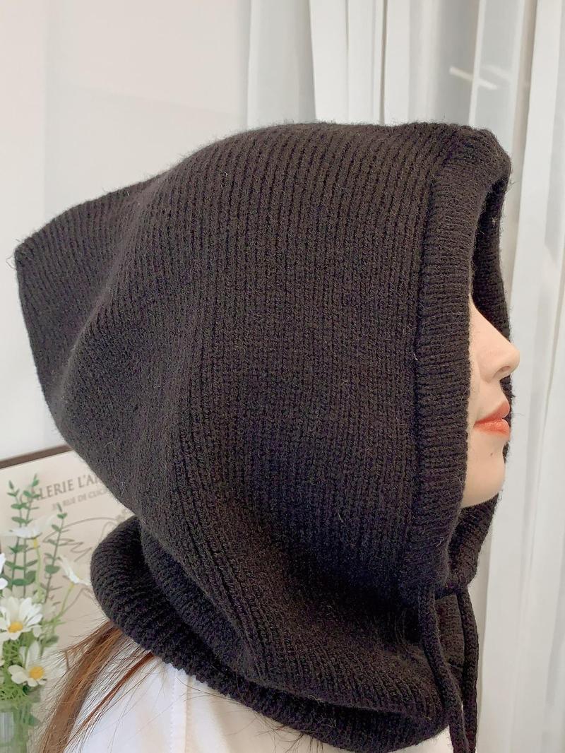 Product Introduction of Solid Color Pullover Hat, Casual Warm Hooded Hat for Fall & Winter, Fashion Accessories for Women & Men 2