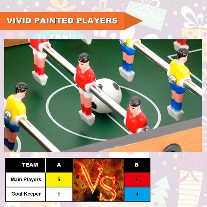 Table Soccer Kit, 1 Count Table Soccer & 2 Counts Mini Balls, Parent-child Competitive Board Game, Indoor Recreation Equipment For Kids & Adults 6