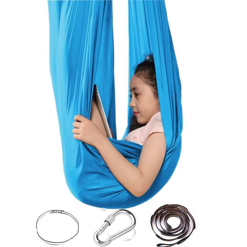 Product Introduction of Portable Elastic Kid Swing Soft Washable Hammock Swing Breathable 150x280cm Home Hanging Swing Indoor 12