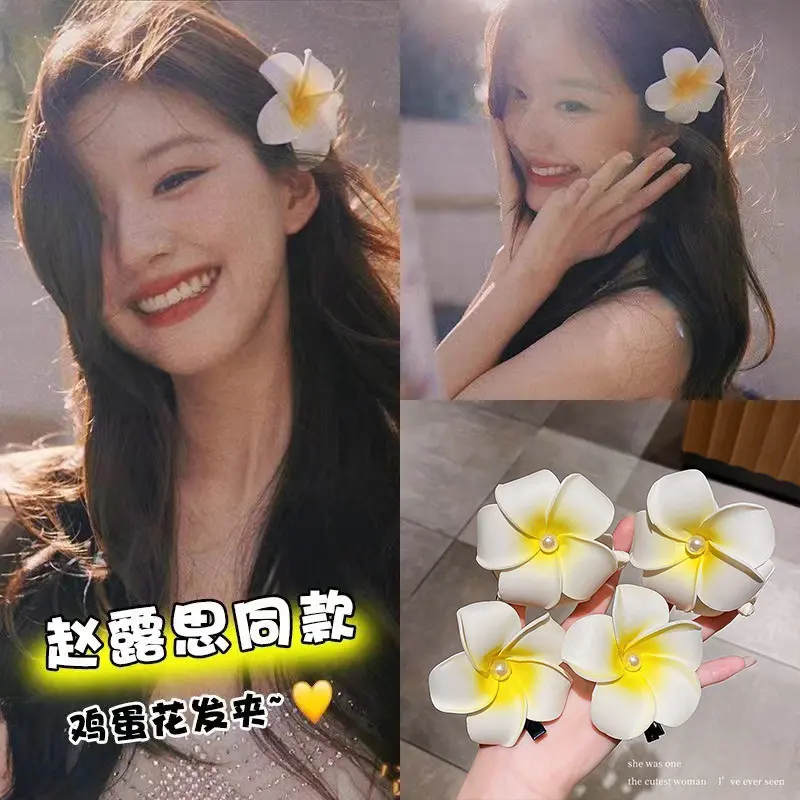Kẹp Tóc Plumeria, Siêu Thanh Lịch, Thích Hợp Cho Kỳ Nghỉ Bãi Biển Mùa Hè, Phụ Kiện Tóc Chụp Ảnh Du Lịch Kẹp Tóc Dân Tộc Dai