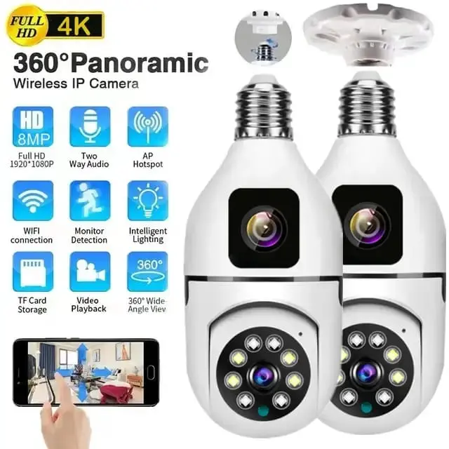 IP CAMERA CCTV BOHLAM V380 / V380PRO 8MP PTZ SPEED DOME DUAL LENSA FHD Mikro SD Kamera cctv pantau lewat hp