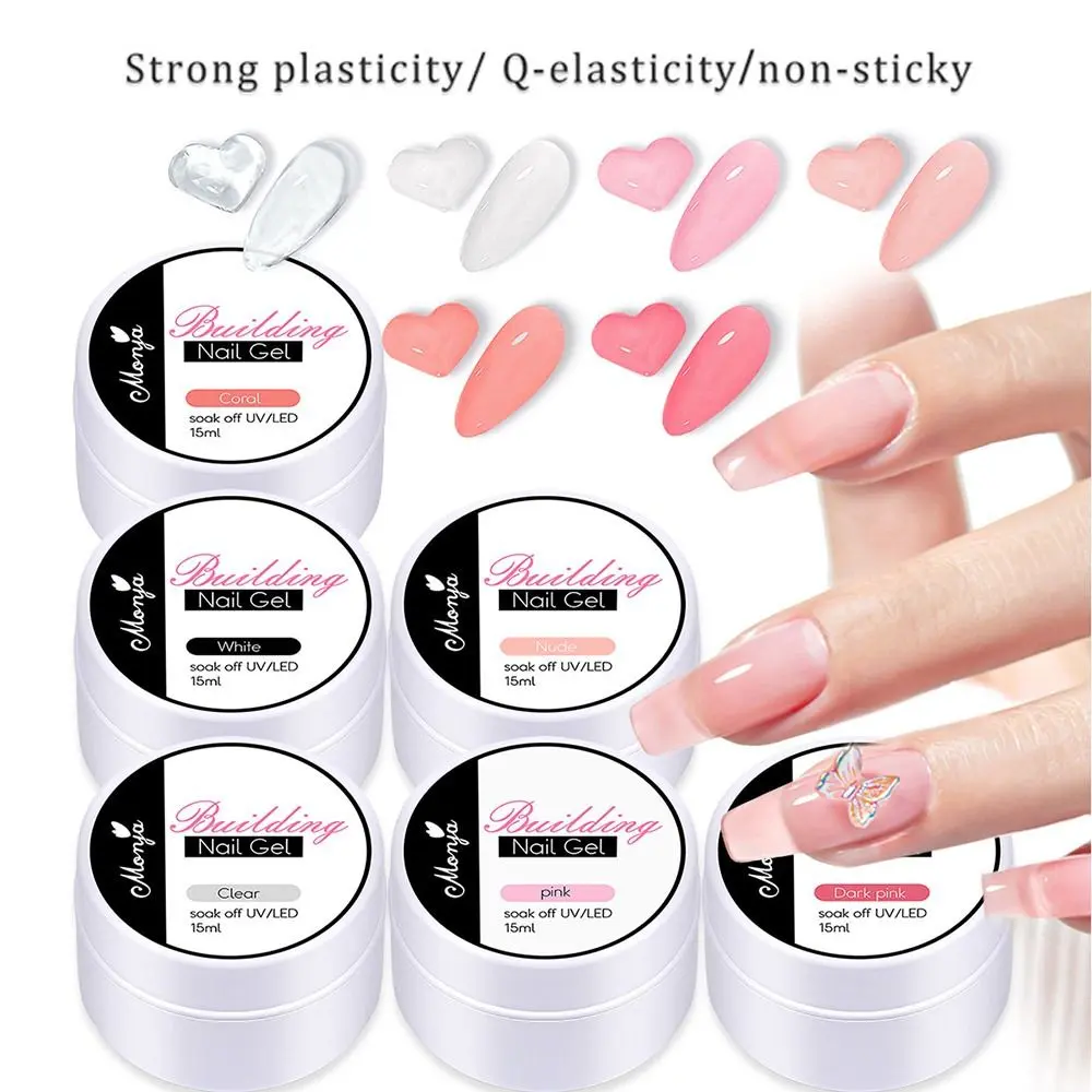 White Clear Pink Builder Construction Nail Prolong Soild Gel Nail Extension Nail Art Gel Building Gel