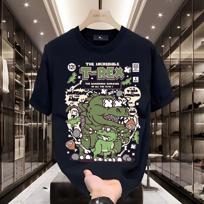 Product Introduction of Kaos Pria Lengan Pendek Motif Migrasi Dinosaurus 100% Katun 5