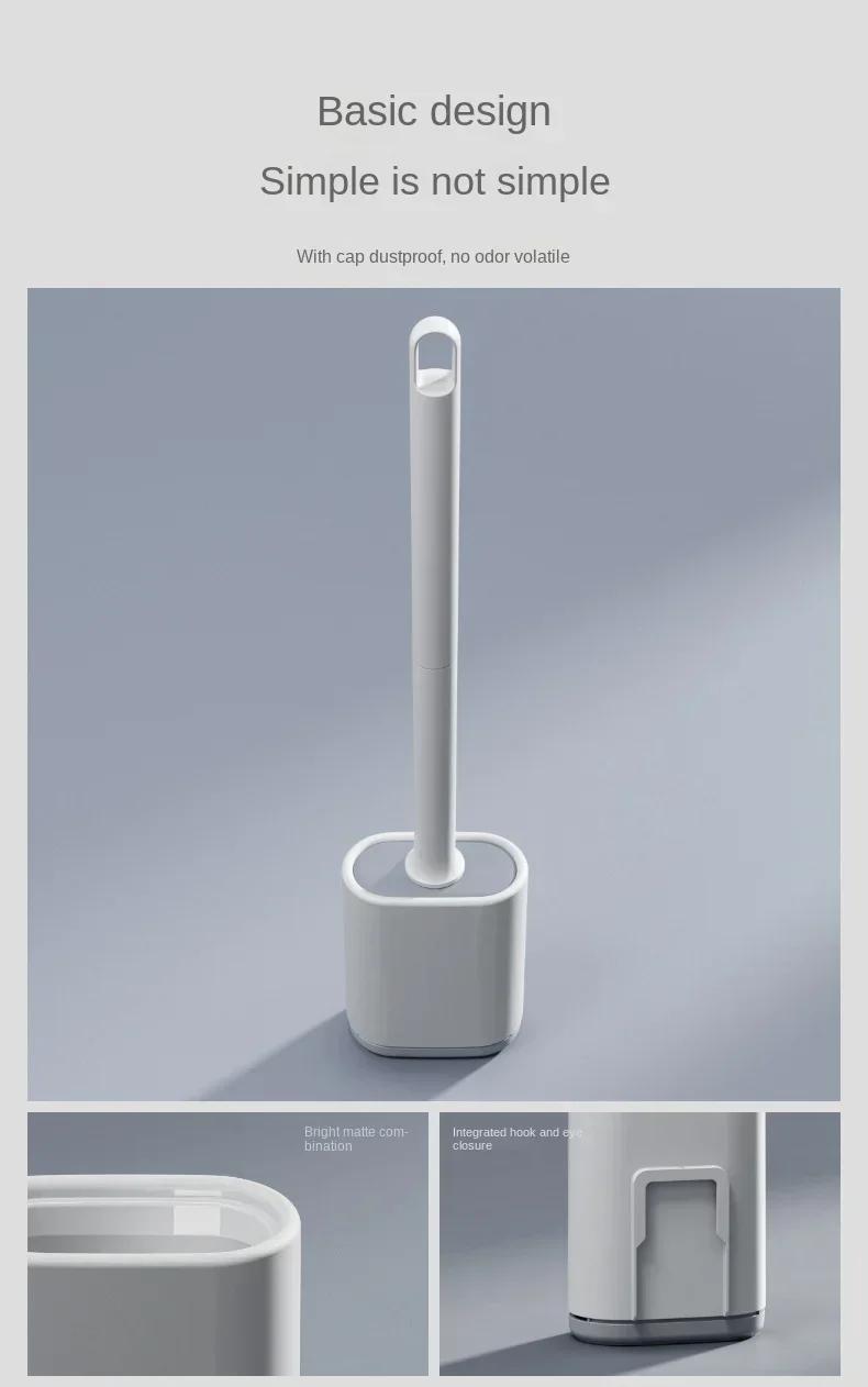 Product Introduction of Silicone TPR Toilet Brush and Holder Flat Head Soft Bristles Bathroom Cleaning Brushes Household Silicone Bristles for ToiletS 18