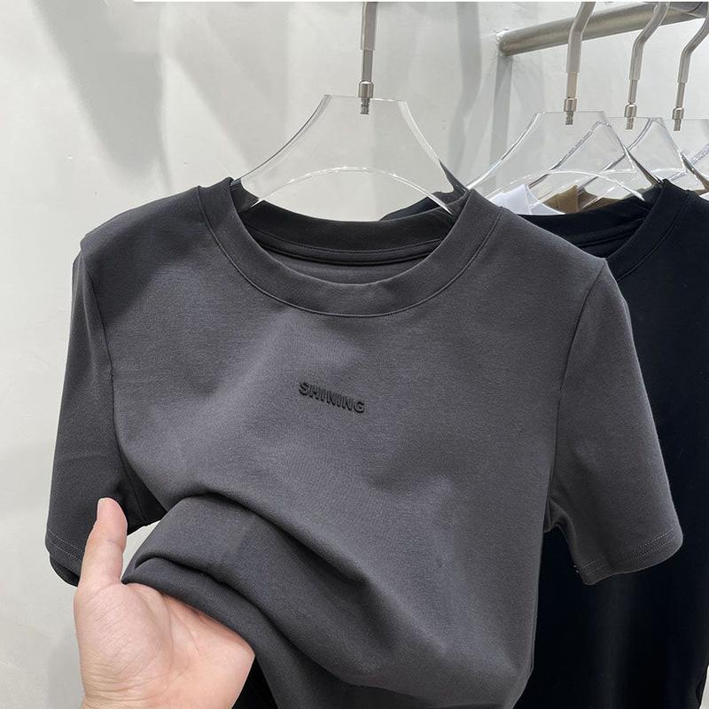 Áo Thun ngắn Tay Cotton Nguyên Chất, Dành Cho Nam, Hợp Xu hướng Và Thường Ngày, Cổ Tròn, Dáng Rộng Vừa Vặn, Tay Lửng Áo, Thích Hợp Cho Các Cặp Đôi, Áo Lớp Nền Cơ Thể, Hàng Mới Về Mùa Hè 2024 4