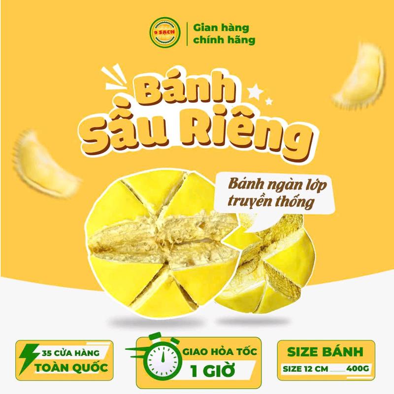 Size 12cm Bánh Sầu Riêng Ngàn Lớp Truyền Thống 9 Sạch - Thơm Ngon Đậm Vị Sầu Riêng