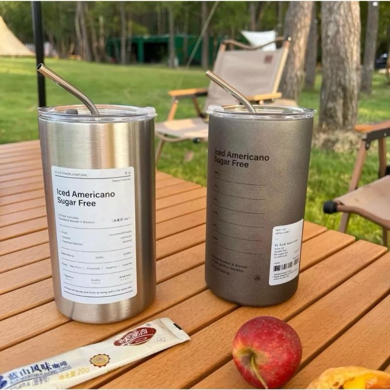 Product Introduction of Ly giữ nhiệt America tặng kèm ống hút inox; ￼Ly giữ nhiệt ICED AMERRCANO Inox 304- Cốc Giữ Nhiệt có kèm ống hút (600ml) binh  giu  nhiet 2