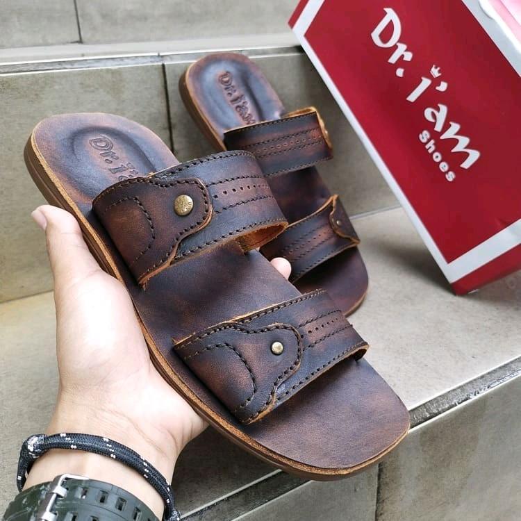 Sandal Lelaki Ban 2 Asli Kulit Sapi | Kode 4012 Sol Karet 6