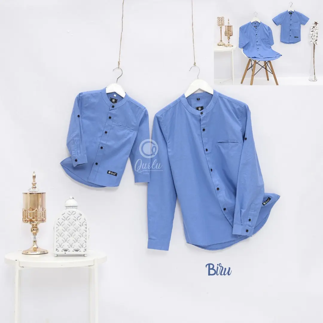 Kemeja Koko Anak/Dewasa BIRU (bisa couple ayah anak) Anak Baju