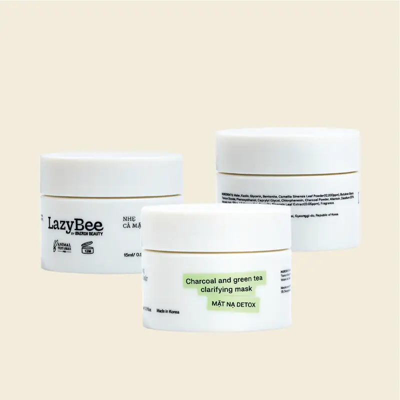[GIFT]Mặt Nạ Detox LazyBee Lá Hoa Trà Nhật&Than Tre 15ml 2