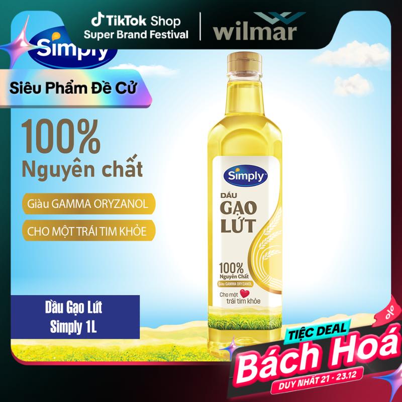 Dầu Gạo Lứt Simply Nguyên chất 1L - Dầu ăn cao cấp cho món ăn ngon 