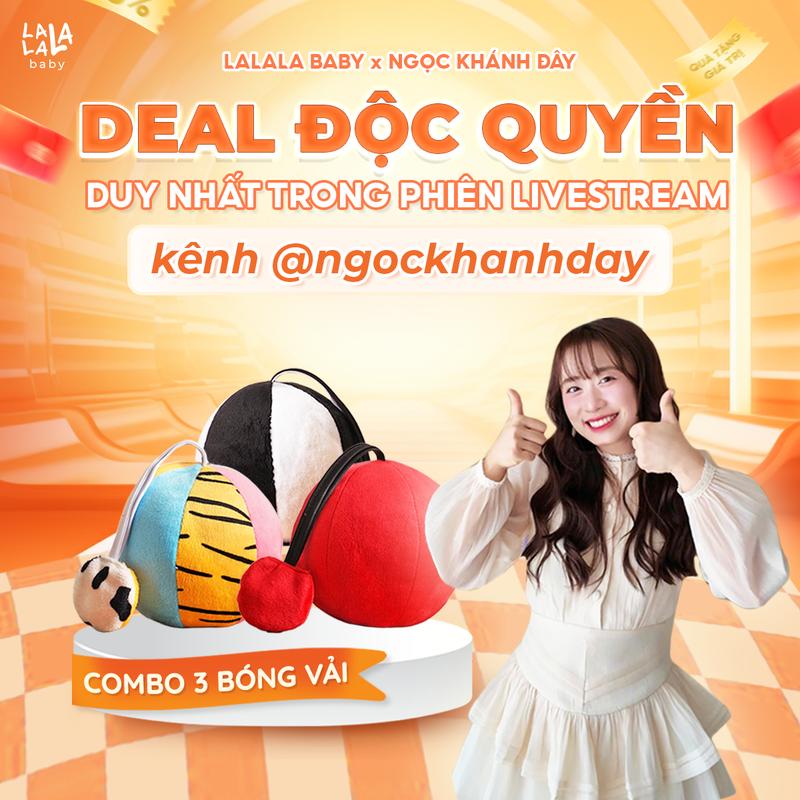 NKD Combo 3 Bóng vải cho bé Xúc Xắc vui nhộn Lalala baby đồ chơi hình khối kích thích thị giác cho trẻ sơ sinh